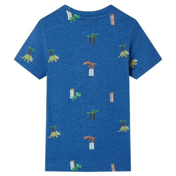 vidaXL T-shirt för barn mörkblå melerad 92
