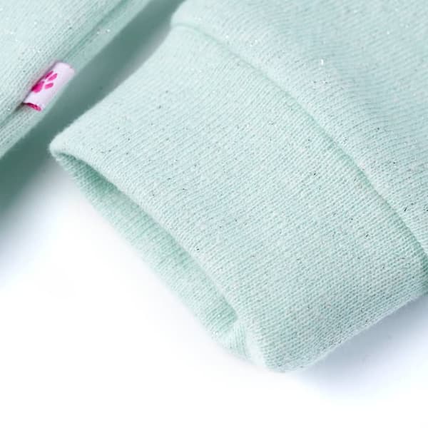 vidaXL Barnhoodie med dragkedja ljus mintgrön mix 128
