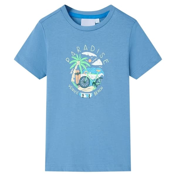 vidaXL T-shirt för barn mellanblå 140