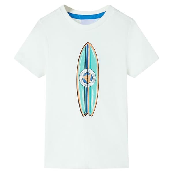 vidaXL Kortærmet T-shirt til børn str. 128 ecrufarvet