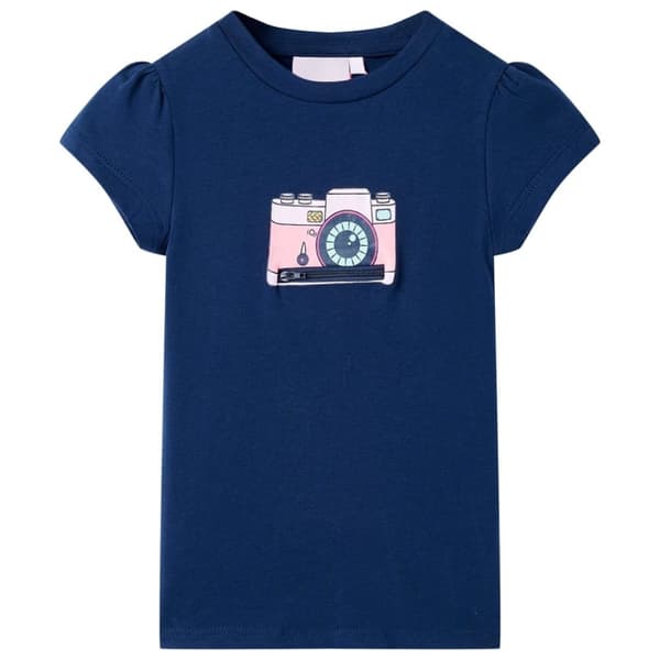 vidaXL T-shirt för barn marinblå 116