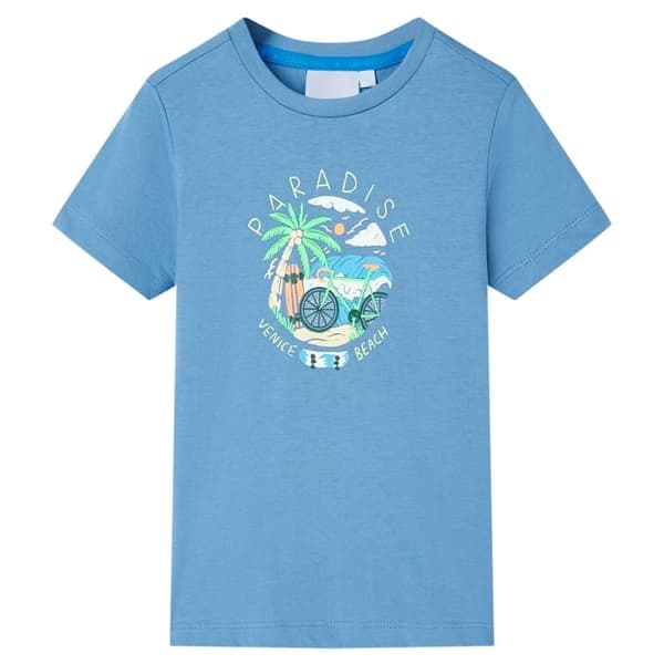 vidaXL T-shirt för barn mellanblå 116