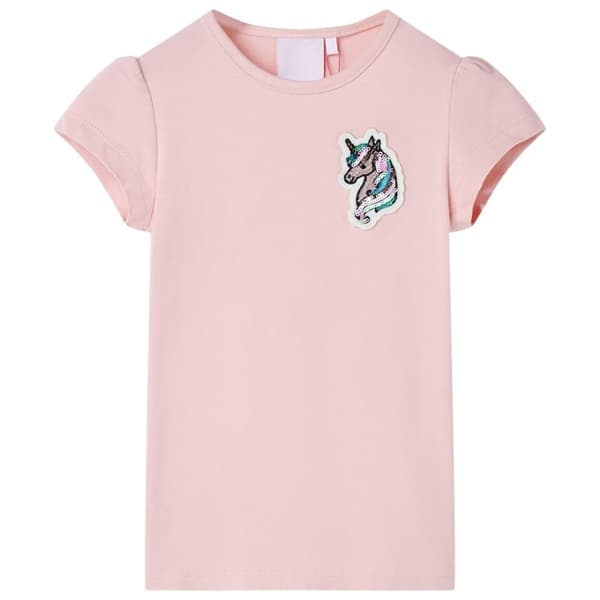 vidaXL T-shirt til børn str. 128 lyserød