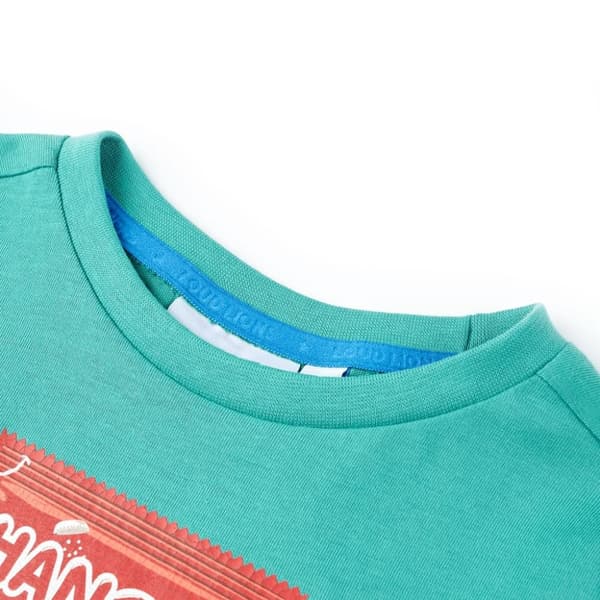 vidaXL T-shirt med korta ärmar för barn mörk mintgrön 92