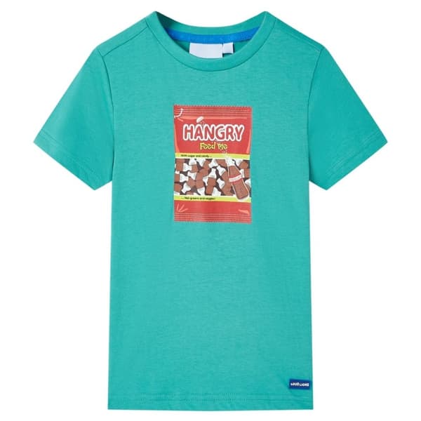 vidaXL T-shirt med korta ärmar för barn mörk mintgrön 92