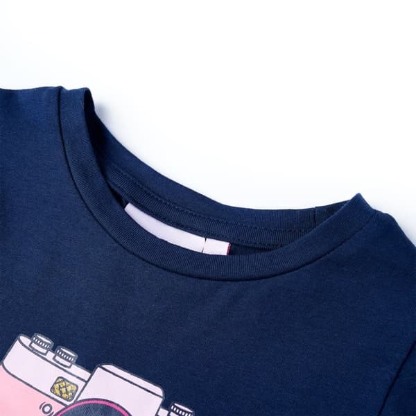 vidaXL T-shirt för barn marinblå 92