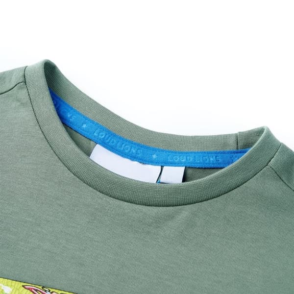 vidaXL Kortærmet T-shirt til børn str. 92 kakifarvet