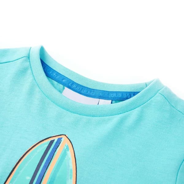 vidaXL T-shirt med korta ärmar för barn aqua 128