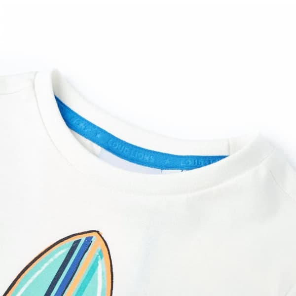vidaXL T-shirt med korta ärmar för barn ecru 104