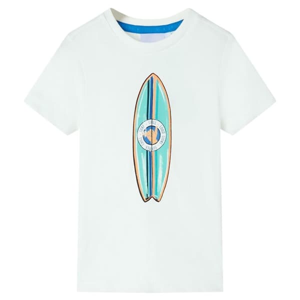 vidaXL T-shirt med korta ärmar för barn ecru 104