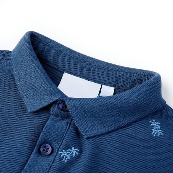 vidaXL Poloshirt til børn str. 116 mørkeblå