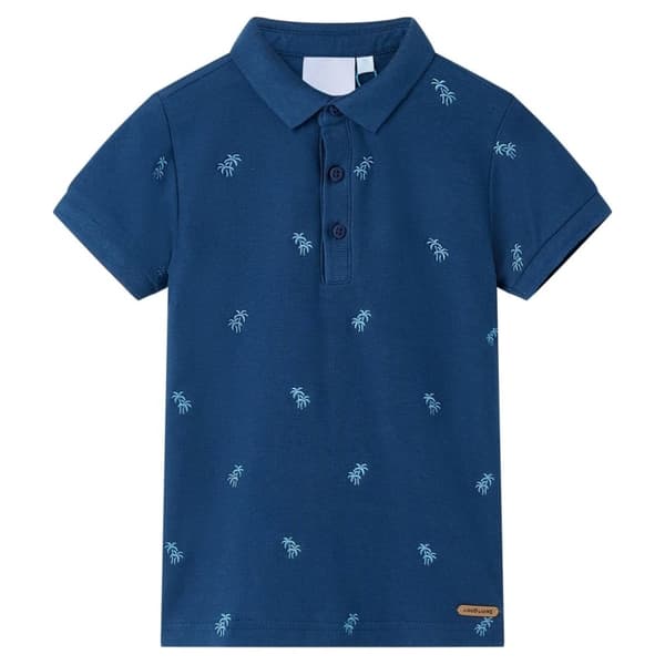 vidaXL Poloshirt til børn str. 116 mørkeblå
