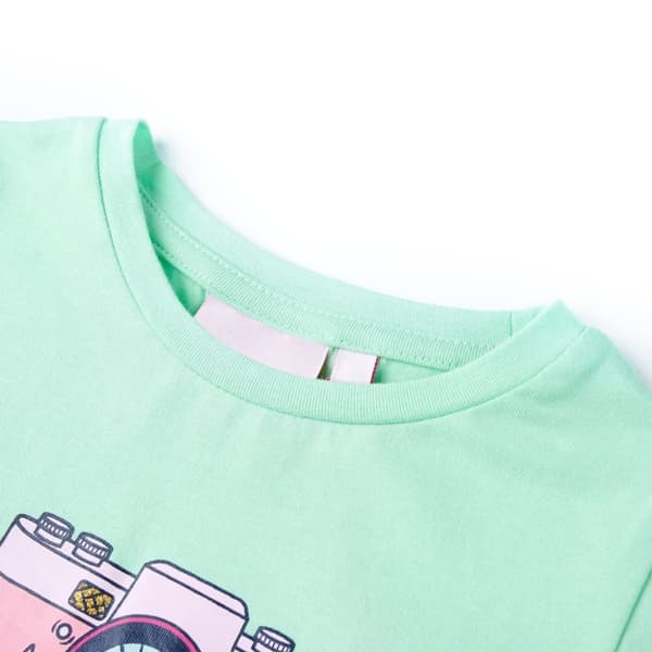 vidaXL T-shirt til børn str. 104 lysegrøn