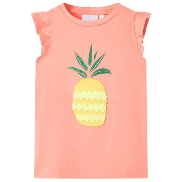vidaXL Lasten T-paita neon koralli 140