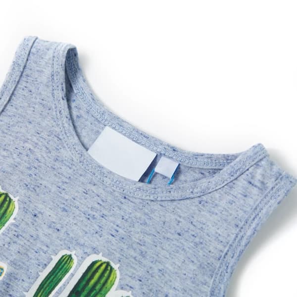 vidaXL Singlet for barn mørkeblå melert 104