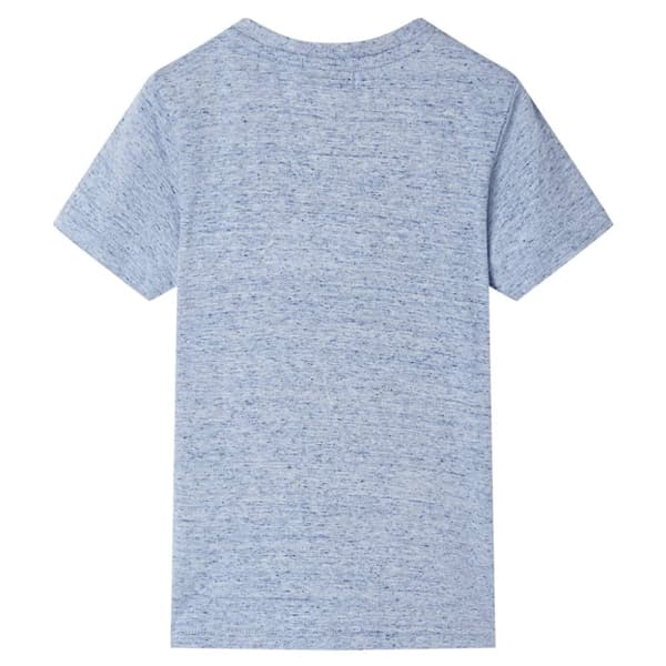 vidaXL Kortærmet T-shirt til børn str. 140 blåmeleret
