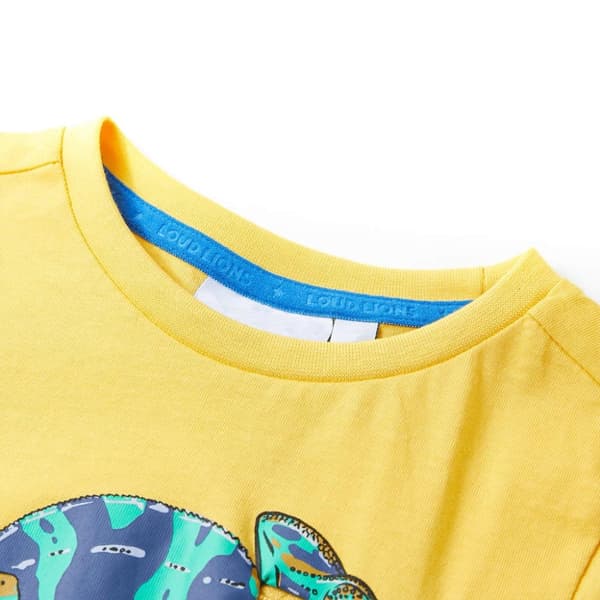 vidaXL T-shirt med korta ärmar för barn ljus ockra 116