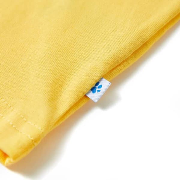 vidaXL T-shirt med korta ärmar för barn ljus ockra 116