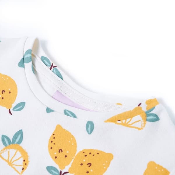 vidaXL T-shirt för barn med knytband ecru 116
