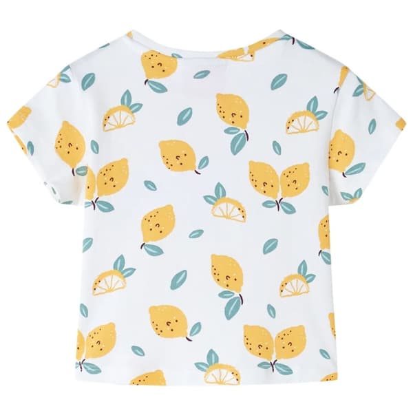 vidaXL T-shirt för barn med knytband ecru 116