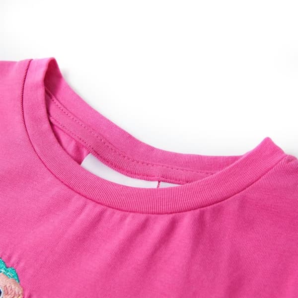 vidaXL T-shirt för barn mörk rosa 140