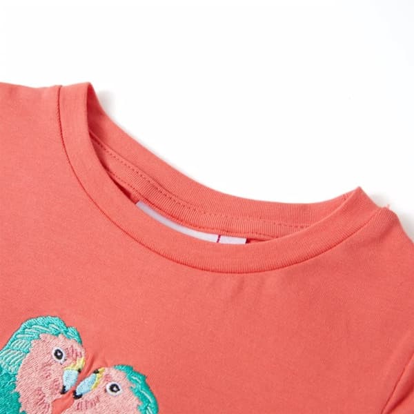 vidaXL T-shirt för barn korallröd 140