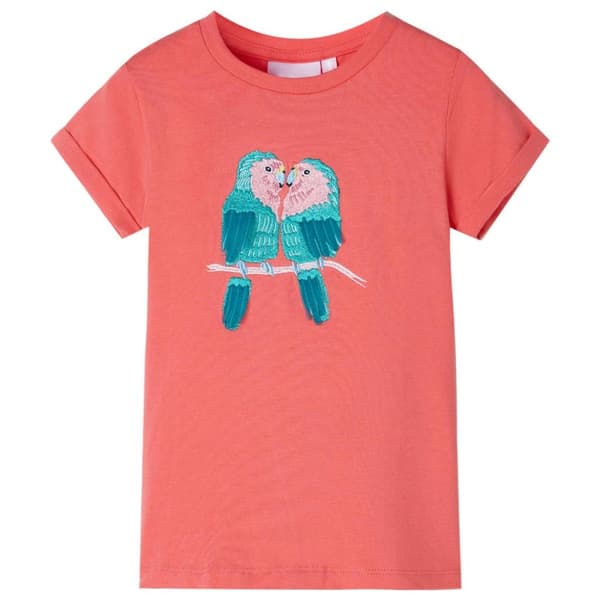 vidaXL T-shirt för barn korallröd 140