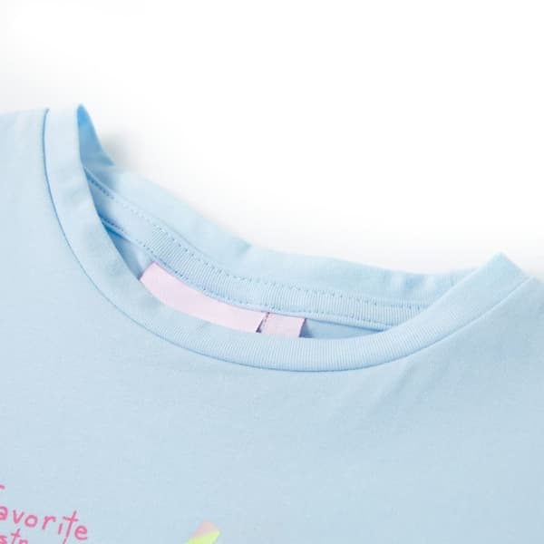 vidaXL T-shirt för barn ljusblå 128