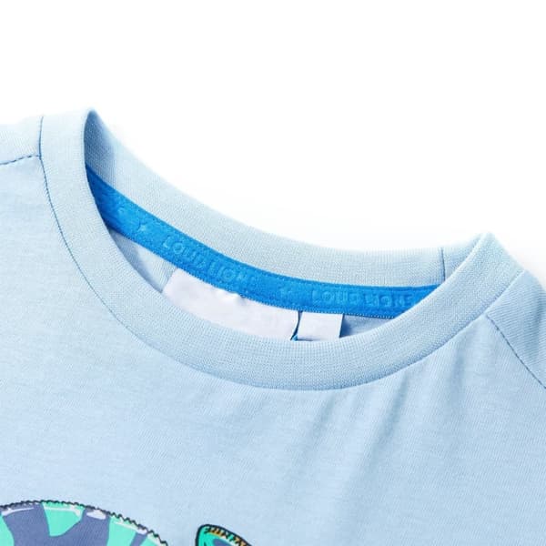 vidaXL T-shirt med korta ärmar för barn ljusblå 92