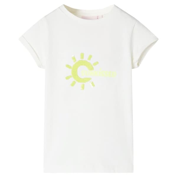 vidaXL T-shirt för barn ecru 92