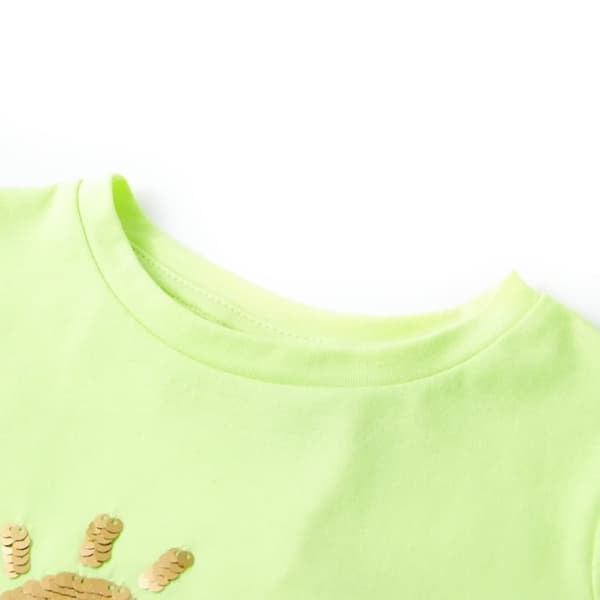 vidaXL T-shirt för barn neongul 104