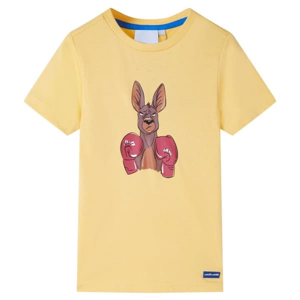 vidaXL Kortærmet T-shirt til børn str. 116 gul