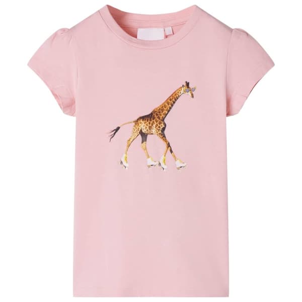 vidaXL T-shirt för barn ljusrosa 140