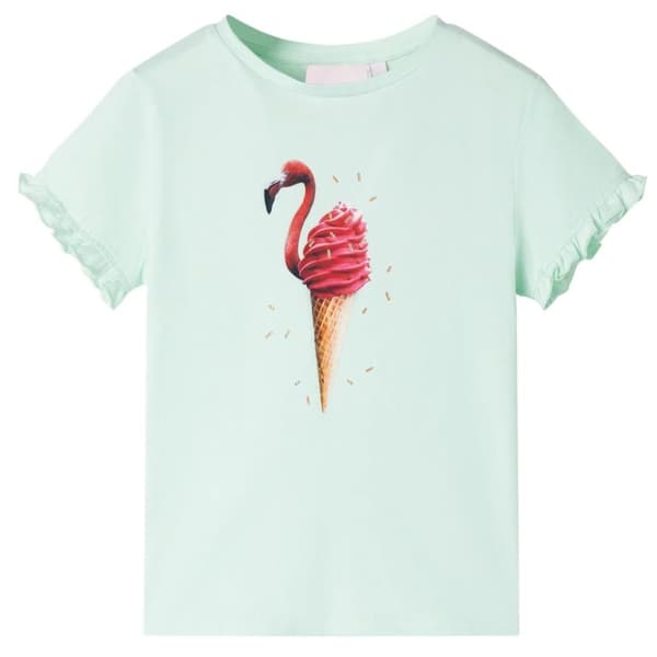 vidaXL T-shirt til børn str. 140 lys mintgrøn