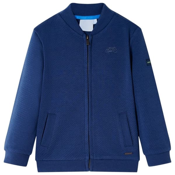vidaXL Sweatshirt til børn str. 116 med lynlås marineblå