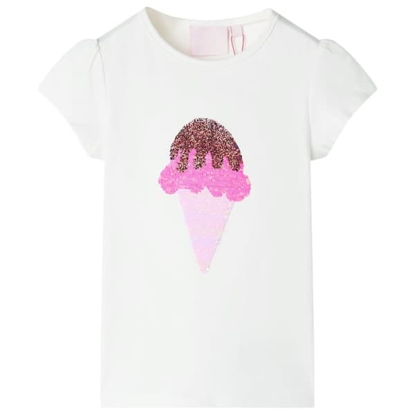 vidaXL T-shirt för barn ecru 92