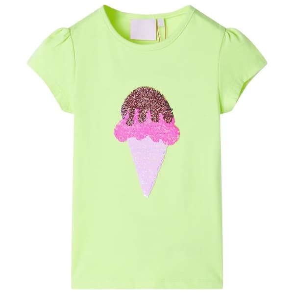 vidaXL T-shirt för barn neongul 92