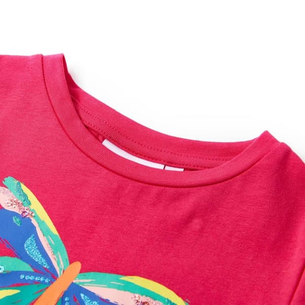 vidaXL T-shirt för barn stark rosa 116