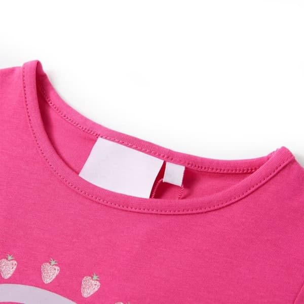 vidaXL T-shirt för barn mörk rosa 104