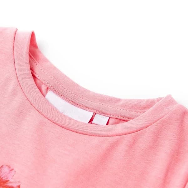 vidaXL T-shirt för barn neonrosa 92