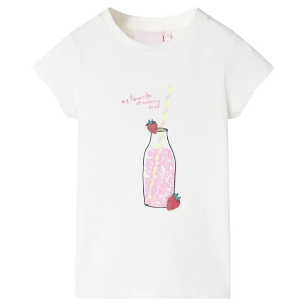 vidaXL T-shirt för barn ecru 128