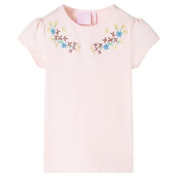vidaXL T-shirt för barn blekrosa 104