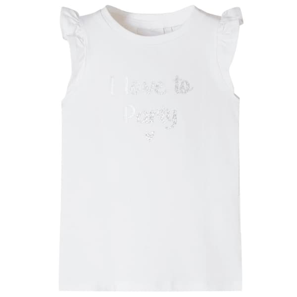 vidaXL T-shirt med volangärmar för barn vit 128
