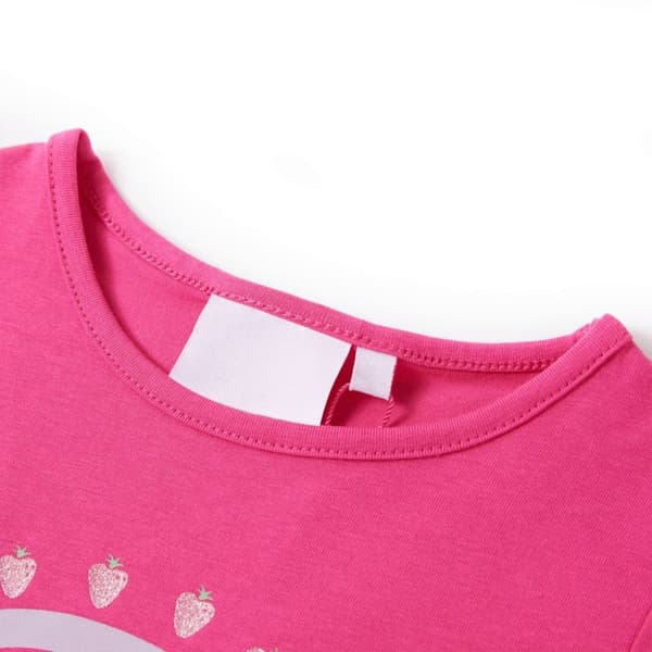 vidaXL T-shirt för barn mörk rosa 140