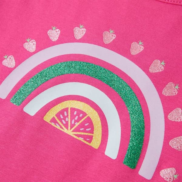 vidaXL T-shirt för barn mörk rosa 140