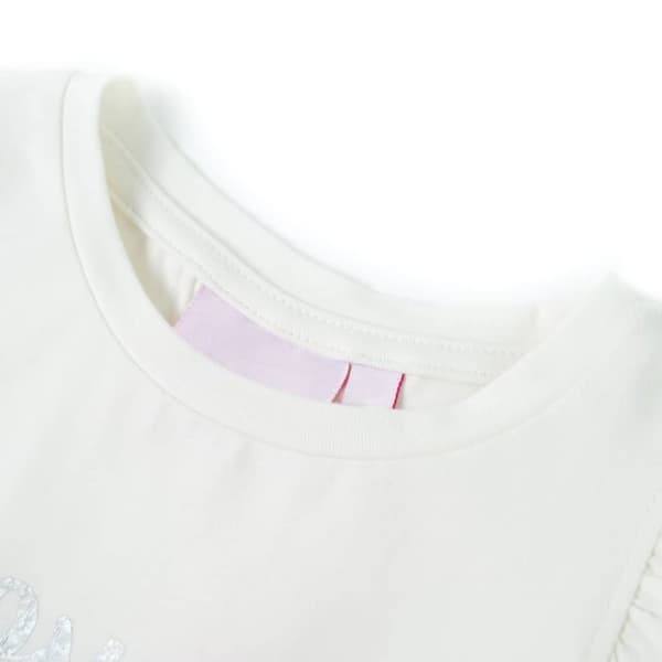 vidaXL T-shirt til børn str. 140 med flæser hvid