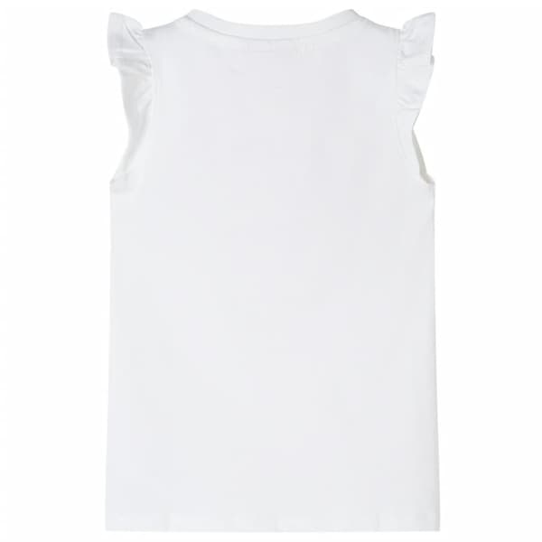 vidaXL T-shirt til børn str. 140 med flæser hvid