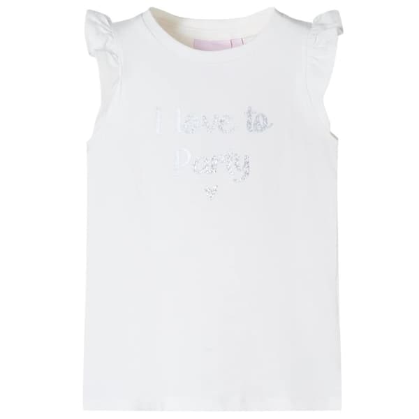 vidaXL T-shirt til børn str. 140 med flæser hvid