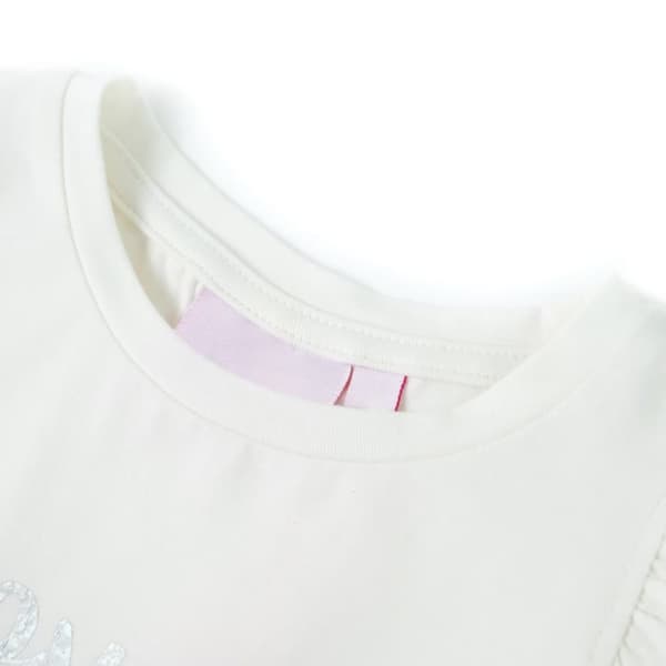 vidaXL T-shirt med volangärmar för barn vit 116