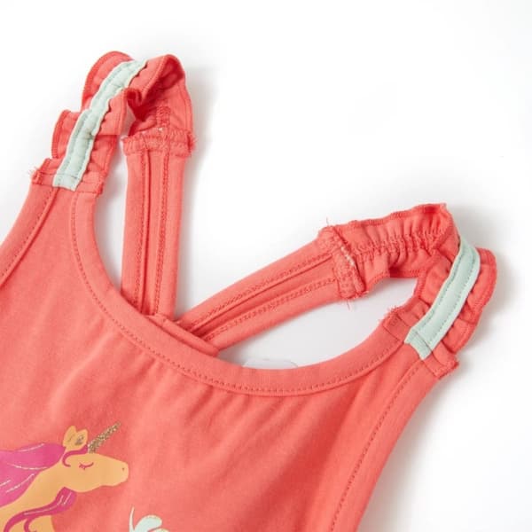 vidaXL Tanktop til børn str. 116 koralrød